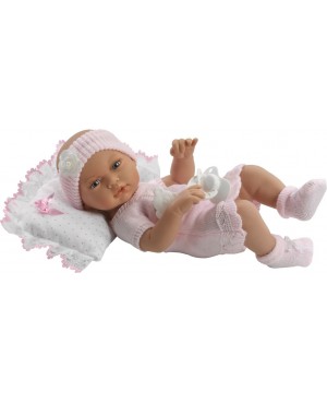 Muñeca recién nacida, vestido de perlé rosa