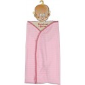 Manta rosa y blanca. 45-50 cms