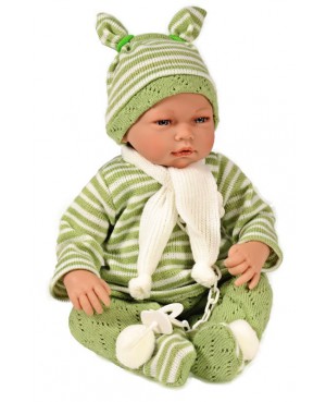 Muñeco Samuel, pantalón, jeresy y gorro verde y blanco